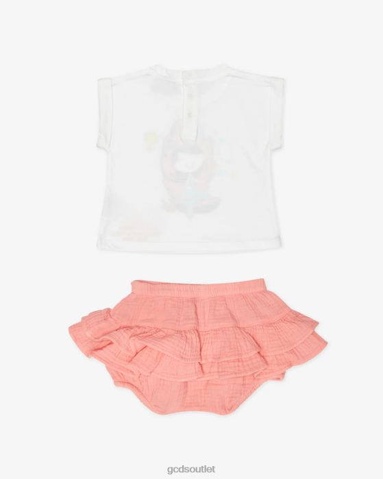 Kids GCDS Baby Mermaid T-Shirt And Shorts Set White 0FVX620