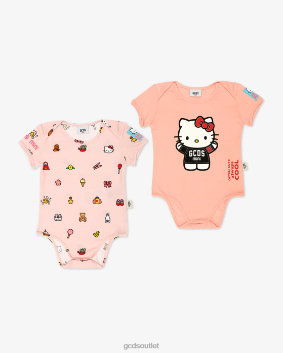 Kids GCDS Hello Kitty Two-Piece Baby Bodysuit Set Pink 0FVX573