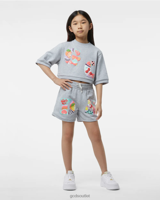 Kids GCDS Junior Patchwork T-Shirt And Shorts Set Grey 0FVX786