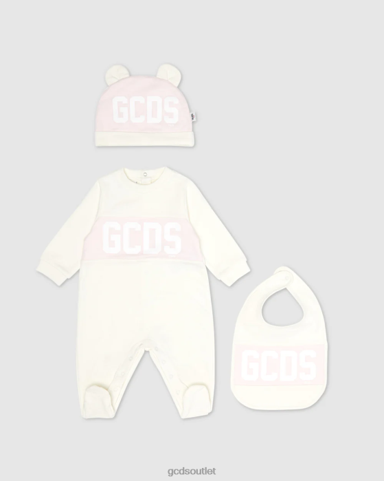 Kids GCDS Logo band Three-Piece Baby Set Pink 0FVX569