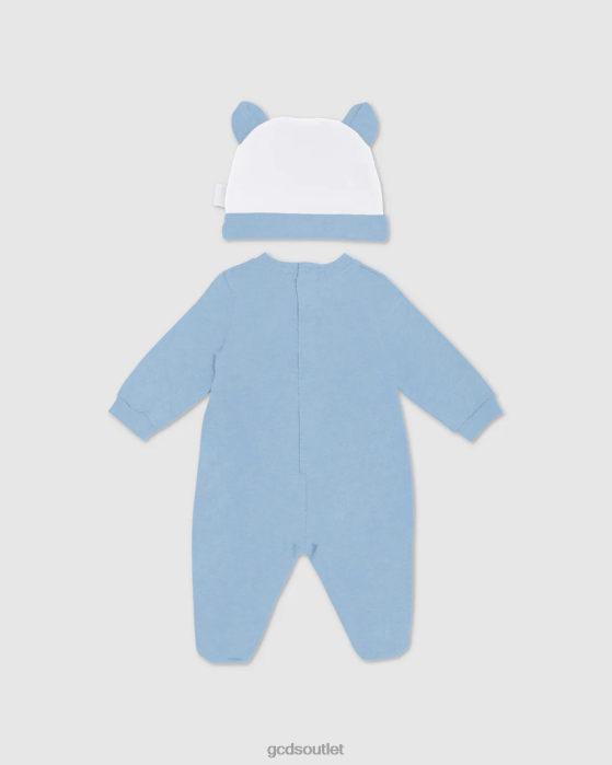 Kids GCDS logo motif Three-piece Baby Gift Set Light blue 0FVX578