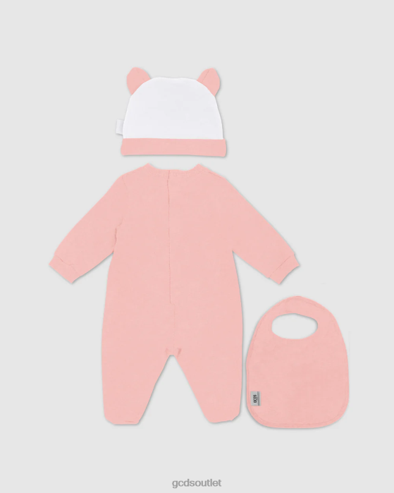 Kids GCDS logo motif Three-piece Baby Gift Set Pink 0FVX574