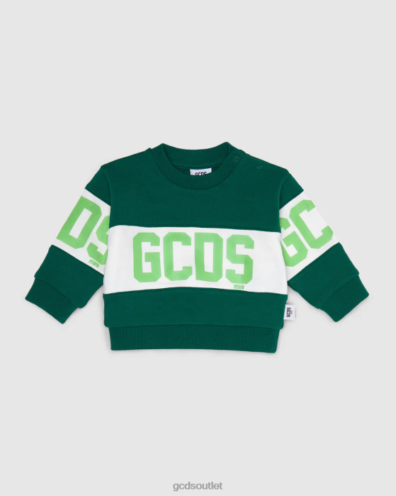 Kids GCDS Baby Logo band Hoodie Green 0FVX614