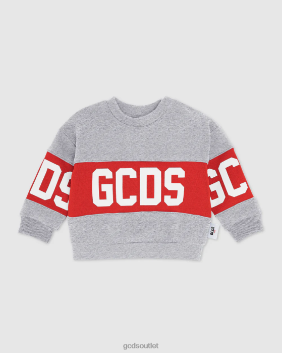 Kids GCDS Baby logo motif hoodie Grey 0FVX615