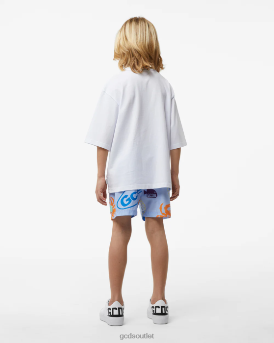 Kids GCDS Junior Shell Swim Shorts Blue 0FVX763