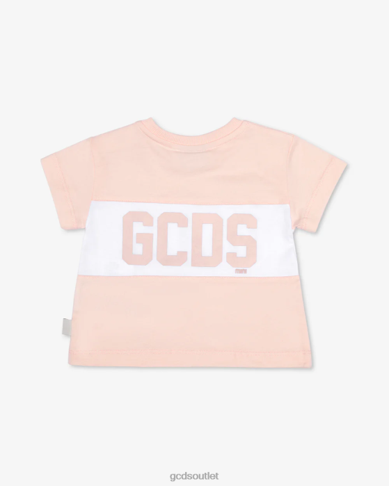Kids GCDS Baby Logo Band T-Shirt Pearl Rose 0FVX635