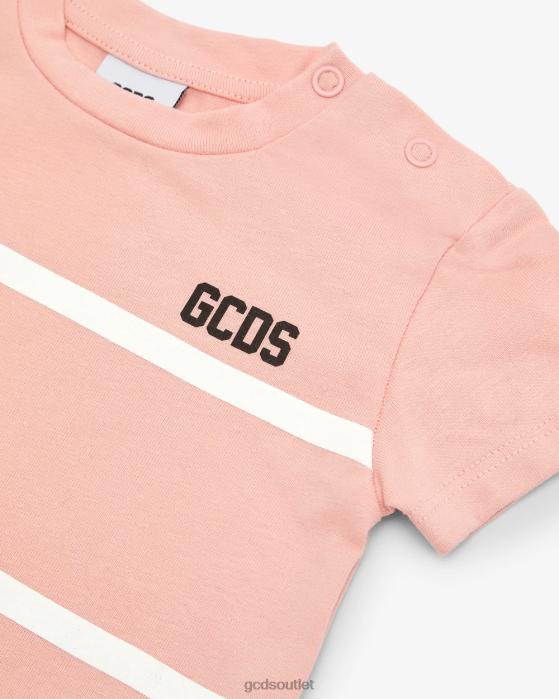 Kids GCDS Baby Low Band Logo T-Shirt Pink 0FVX639