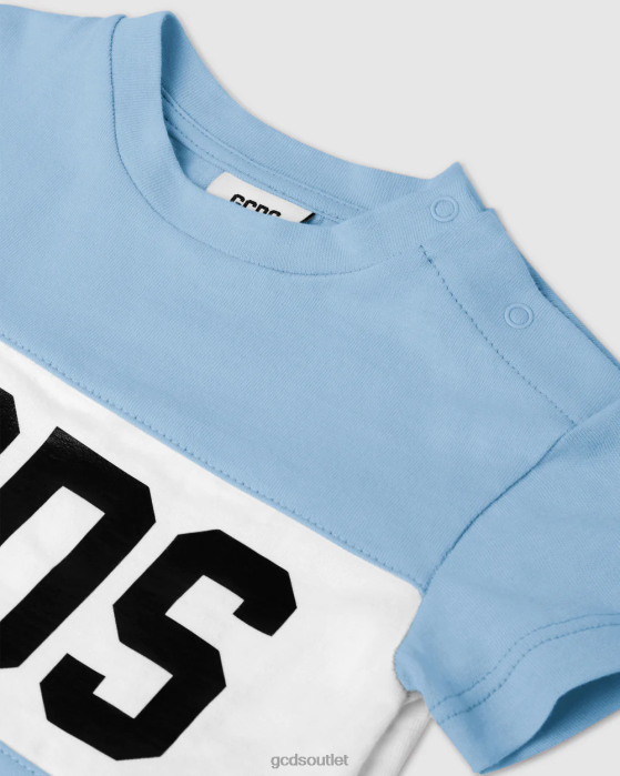 Kids GCDS Baby logo motif t-shirt Light blue 0FVX638