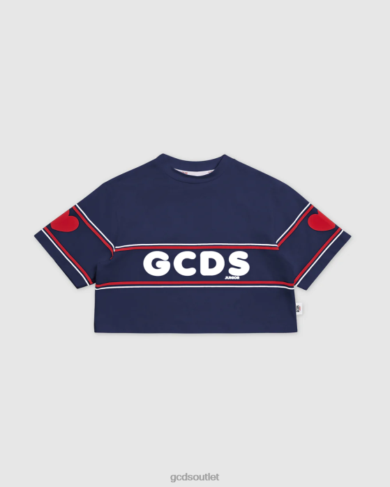Kids GCDS Junior Crop logo t-shirt DARK BLUE 0FVX791