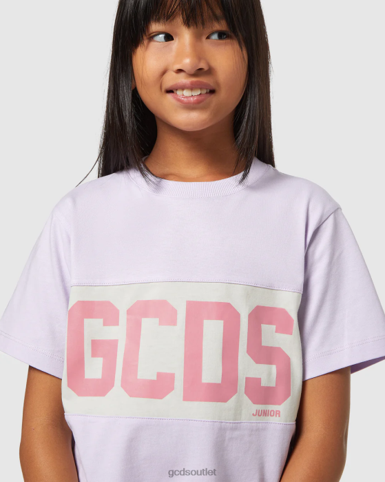 Kids GCDS Junior Logo band t-shirt Lilac 0FVX714