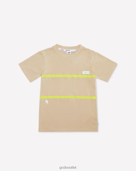 Kids GCDS Junior Low Band Logo T-Shirt Beige 0FVX721