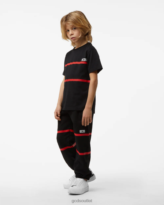Kids GCDS Junior Low Band Logo T-Shirt Black 0FVX719
