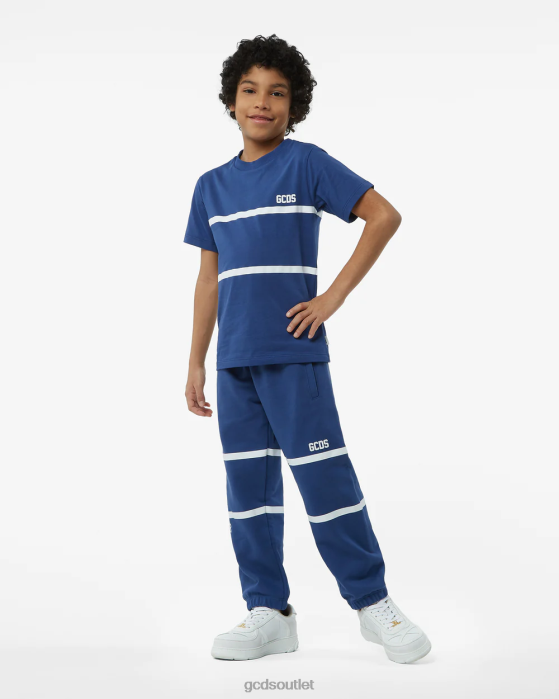 Kids GCDS Junior Low Band Logo T-Shirt Blue 0FVX720
