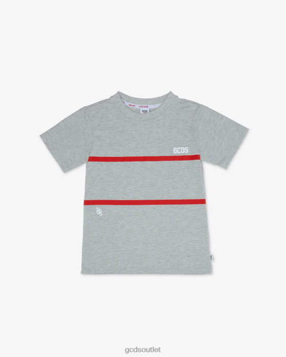 Kids GCDS Junior Low Band Logo T-Shirt Grey 0FVX718