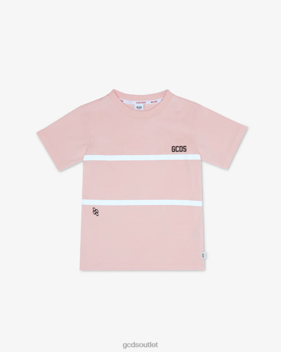 Kids GCDS Junior Low Band Logo T-Shirt Pink 0FVX789