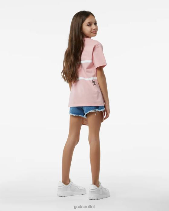 Kids GCDS Junior Low Band Logo T-Shirt Pink 0FVX789