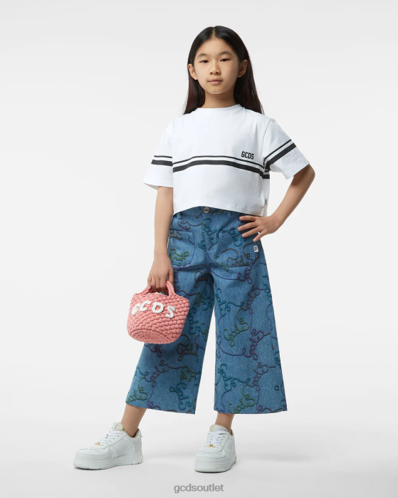 Kids GCDS Junior Low Logo T-Shirt White 0FVX795