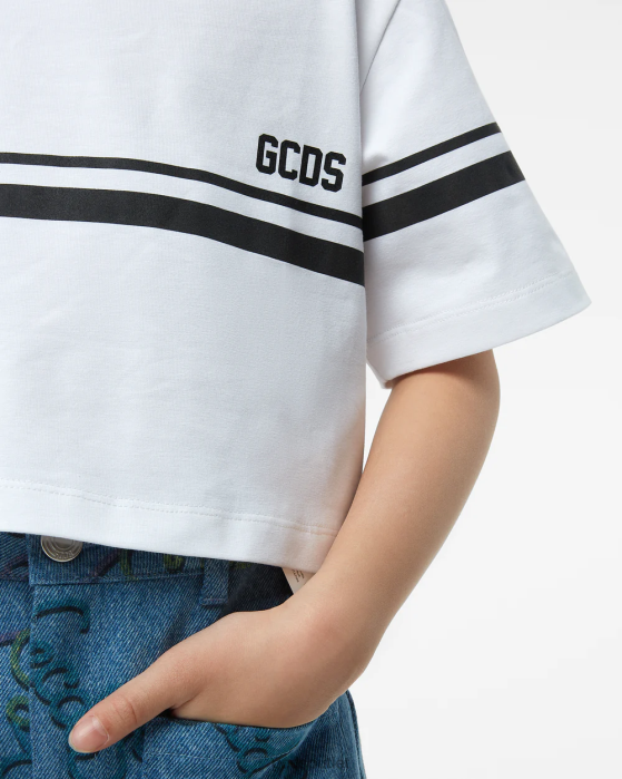 Kids GCDS Junior Low Logo T-Shirt White 0FVX795