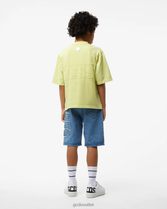 Kids GCDS Junior Overdyed Logo Band T-Shirt Lime 0FVX723