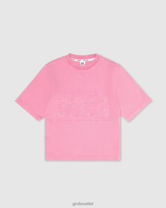 Kids GCDS Junior Overdyed Logo band t-shirt Cradle Pink 0FVX708