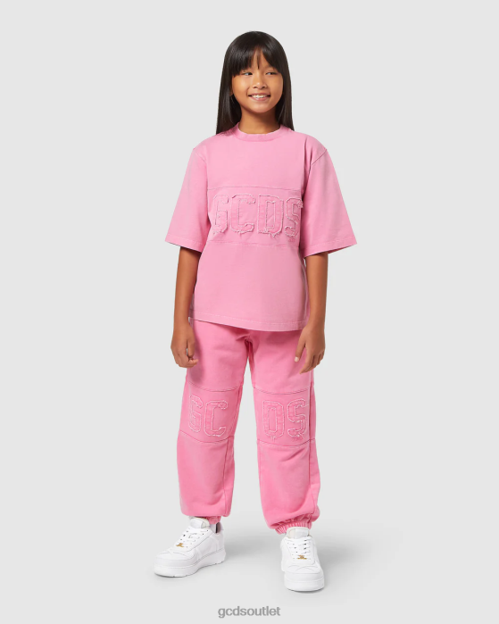 Kids GCDS Junior Overdyed Logo band t-shirt Cradle Pink 0FVX708