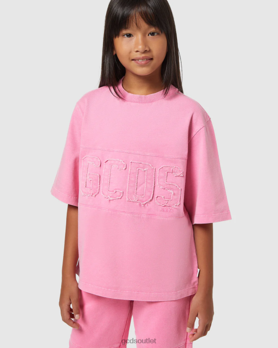Kids GCDS Junior Overdyed Logo band t-shirt Cradle Pink 0FVX708