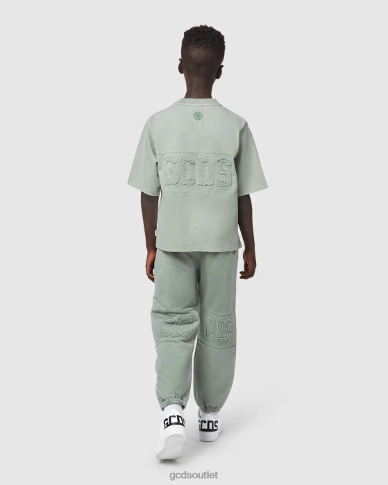 Kids GCDS Junior Overdyed Logo band t-shirt Green 0FVX707