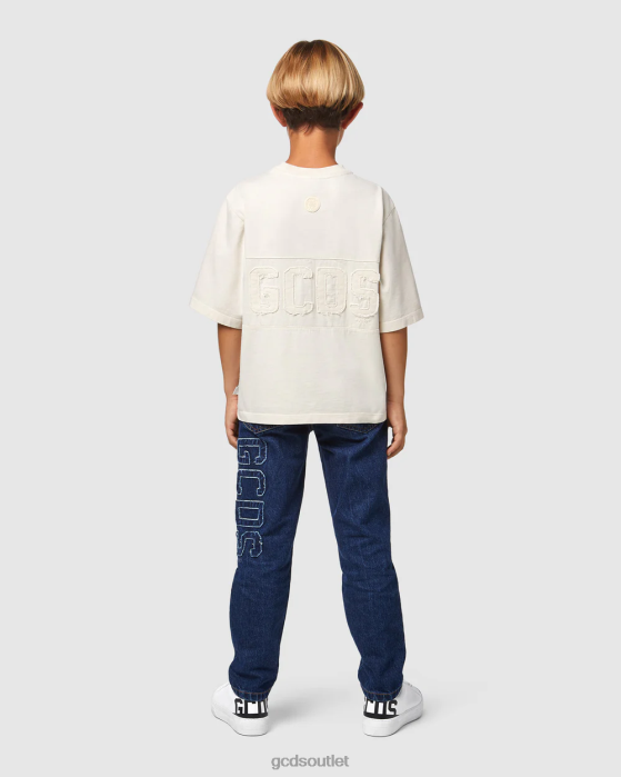 Kids GCDS Junior Overdyed Logo band t-shirt Off White 0FVX706
