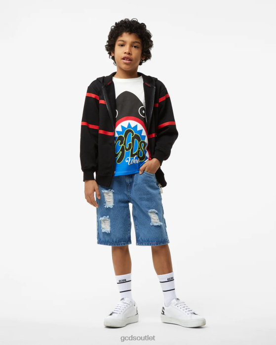 Kids GCDS Junior Shark T-Shirt Off White 0FVX730