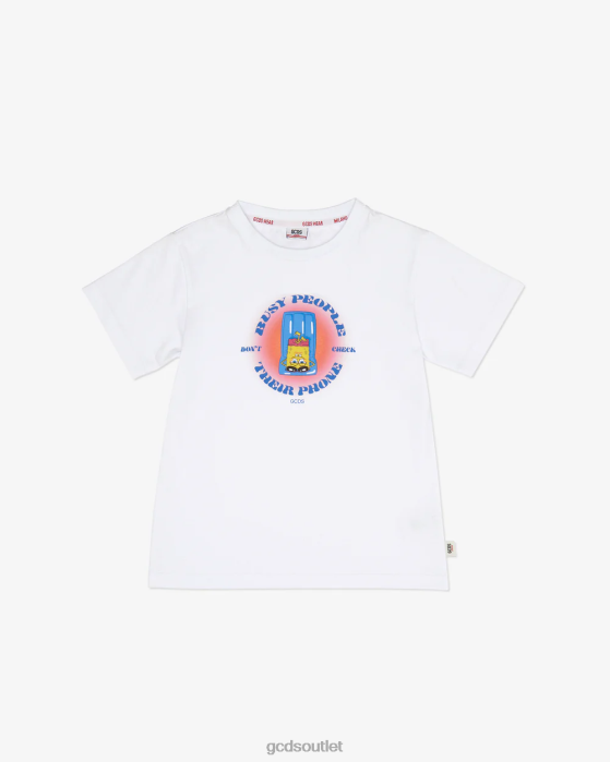 Kids GCDS Junior Spongebob Busy People T-Shirt White 0FVX715