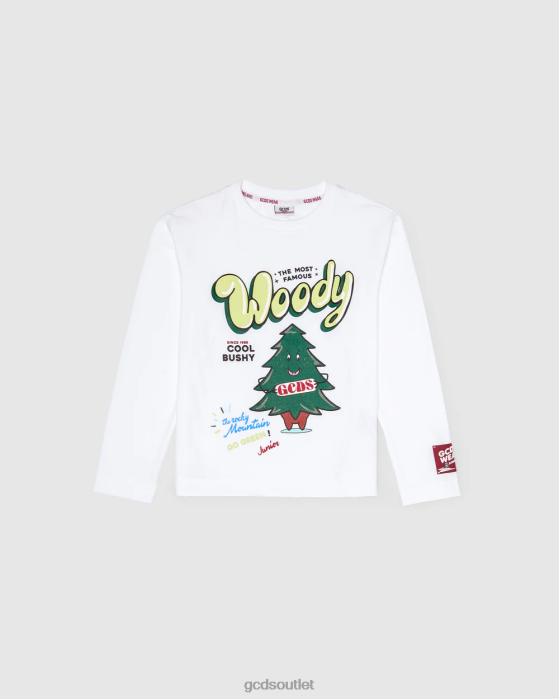Kids GCDS Junior Xmas long sleeve t-shirt White 0FVX713