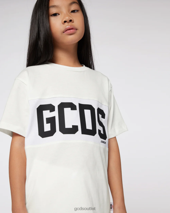Kids GCDS Junior logo band T-shirt Off white 0FVX724