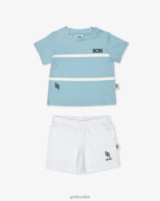 Kids GCDS Baby Low Band Logo Tracksuit Angel Blue/White 0FVX602