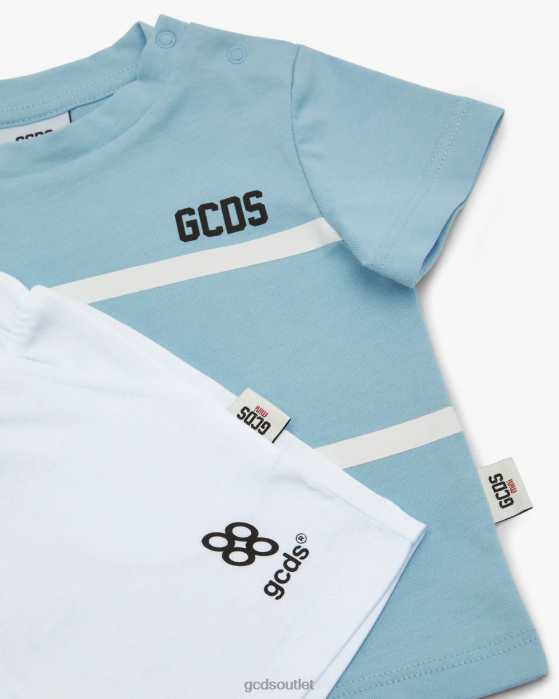 Kids GCDS Baby Low Band Logo Tracksuit Angel Blue/White 0FVX602