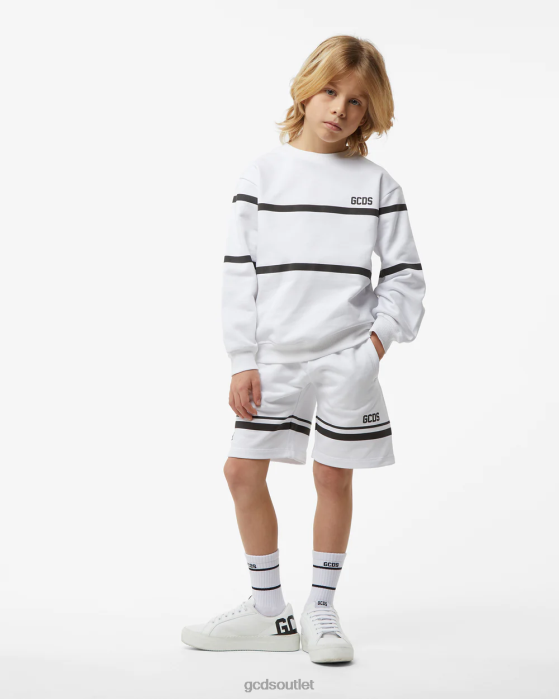 Kids GCDS Junior Low Logo Band Bermuda White 0FVX757