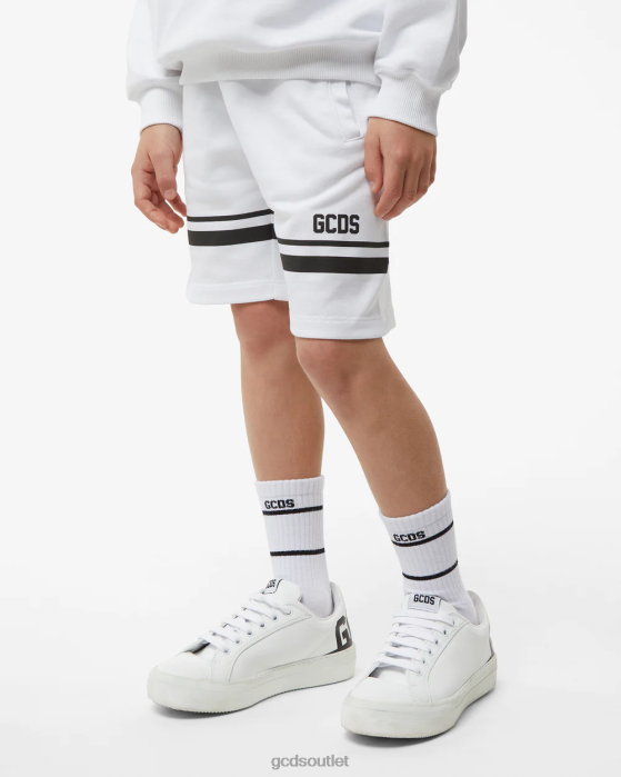 Kids GCDS Junior Low Logo Band Bermuda White 0FVX757