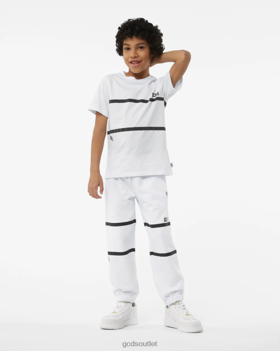 Kids GCDS Junior Low Logo Band Sweatpants White 0FVX752