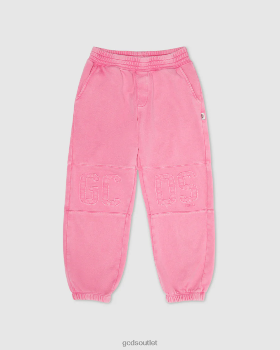 Kids GCDS Junior Overdyed Logo band sweatbottoms Cradle Pink 0FVX739