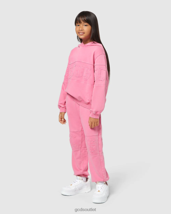 Kids GCDS Junior Overdyed Logo band sweatbottoms Cradle Pink 0FVX739