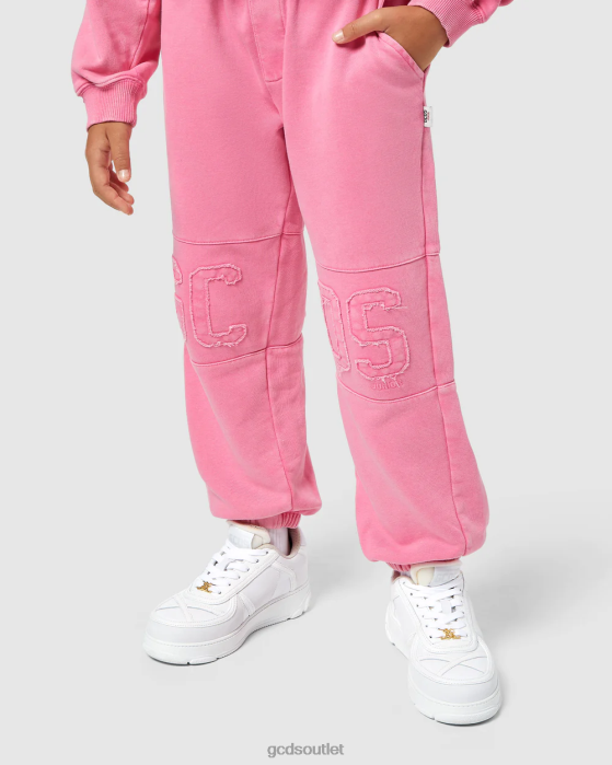 Kids GCDS Junior Overdyed Logo band sweatbottoms Cradle Pink 0FVX739