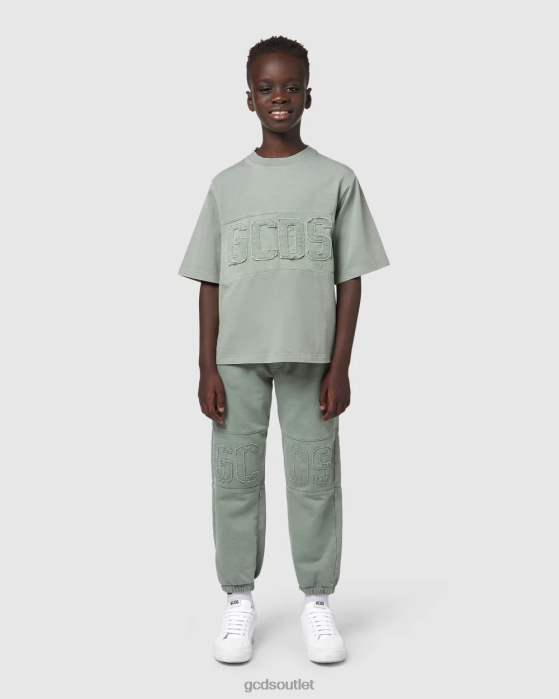 Kids GCDS Junior Overdyed Logo band sweatbottoms Green 0FVX738