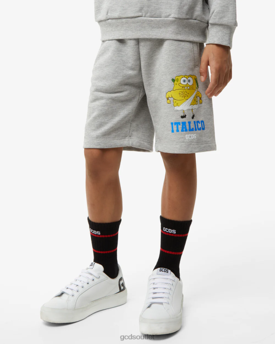 Kids GCDS Junior Spongebob Italico Bermuda Grey 0FVX760