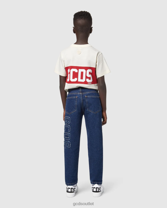 Kids GCDS Junior bucket denim trousers Light Blue 0FVX733