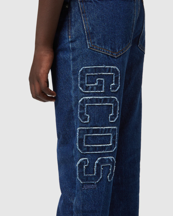 Kids GCDS Junior bucket denim trousers Light Blue 0FVX733