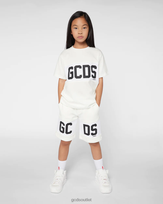 Kids GCDS Junior logo band Shorts Off white 0FVX747