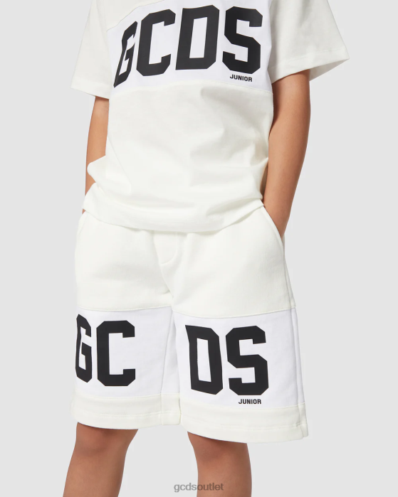 Kids GCDS Junior logo band Shorts Off white 0FVX747