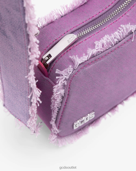 Men GCDS Comma Denim Medium Shoulder Bag Pink 0FVX248