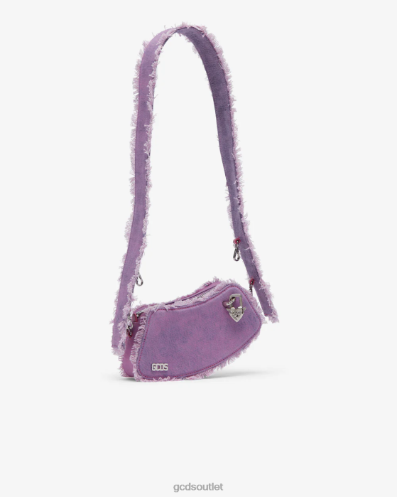Men GCDS Comma Denim Small Crossbody Bag Pink 0FVX247