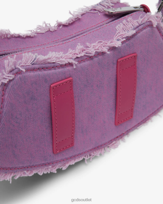 Men GCDS Comma Denim Small Crossbody Bag Pink 0FVX247