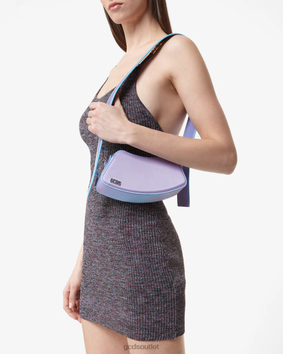 Men GCDS Comma Holographic Crossbody Bag Silver/Lilac 0FVX245